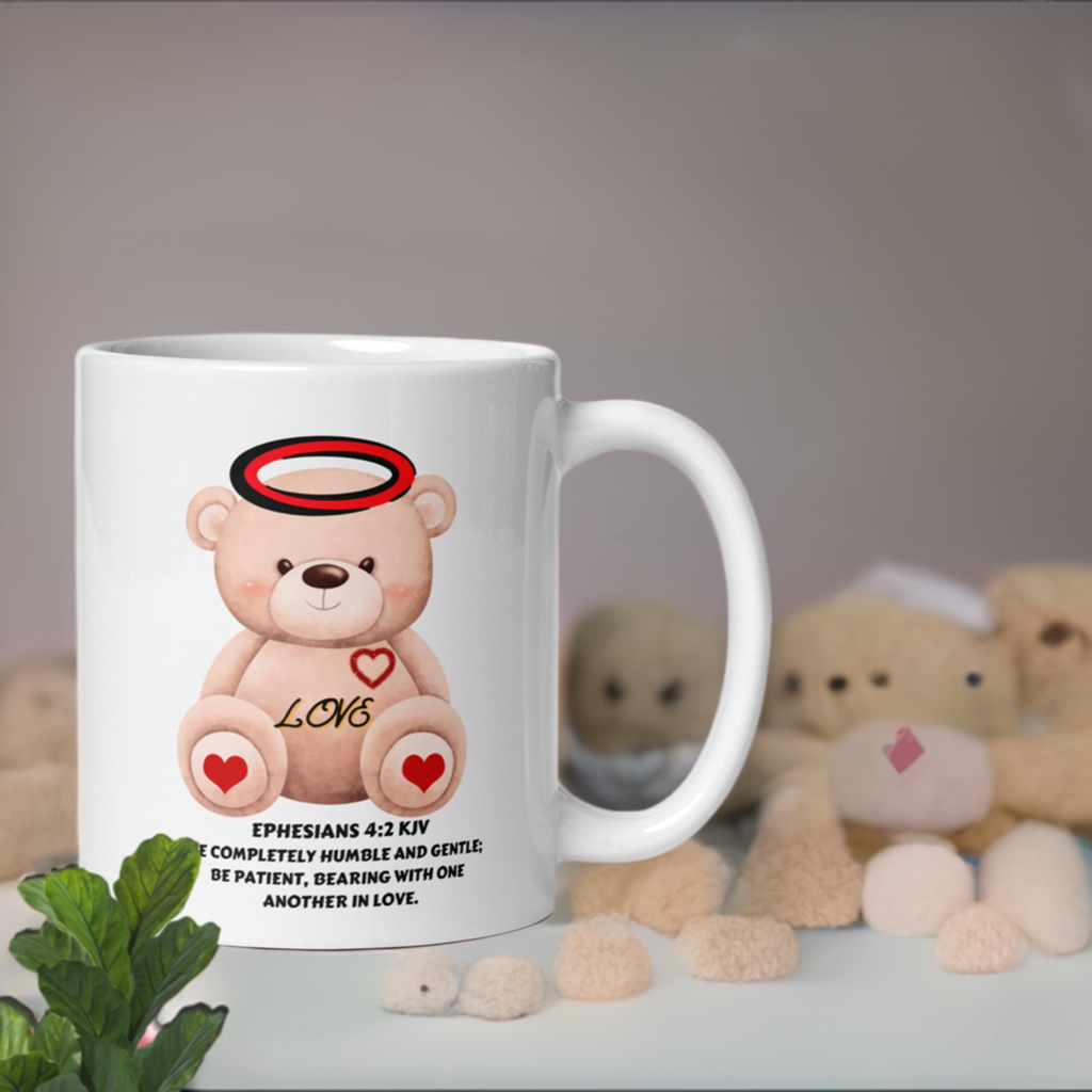 White glossy mug-LOVE BEAR