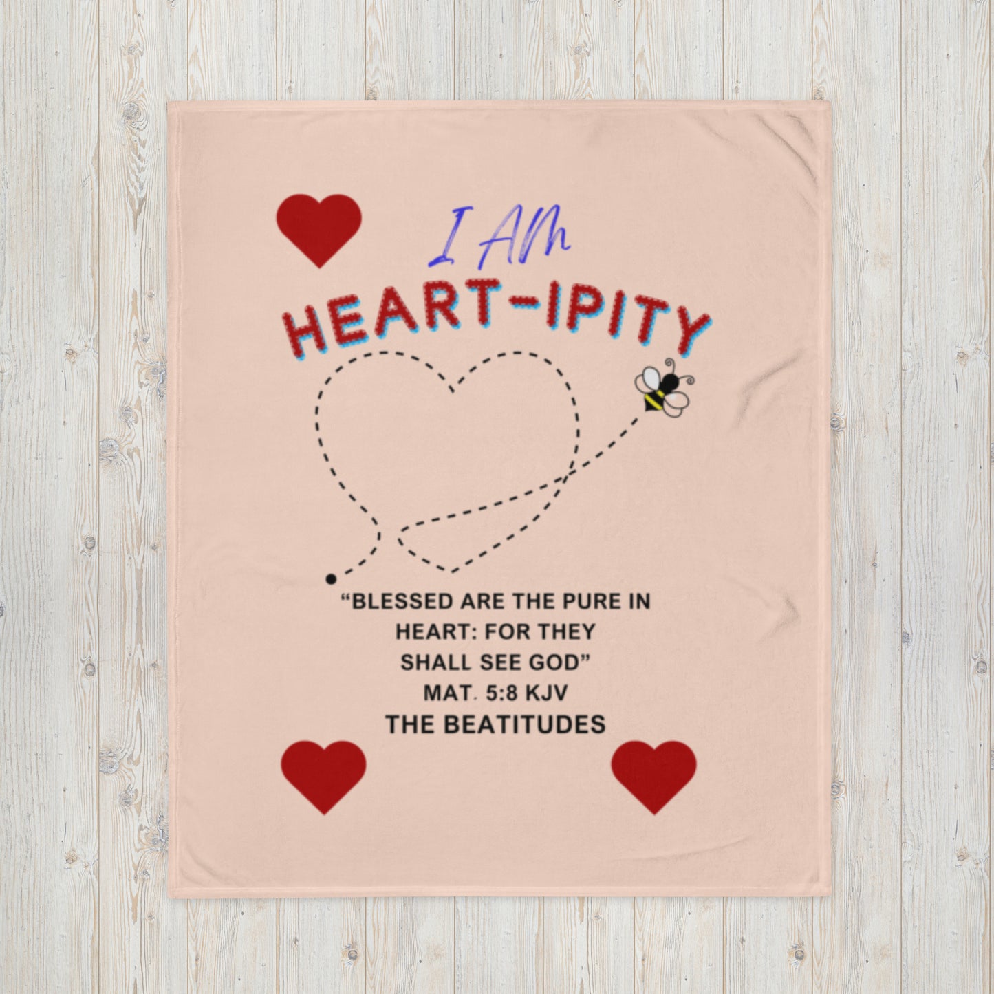 Throw Blanket "I Am Heart-ipity" Color