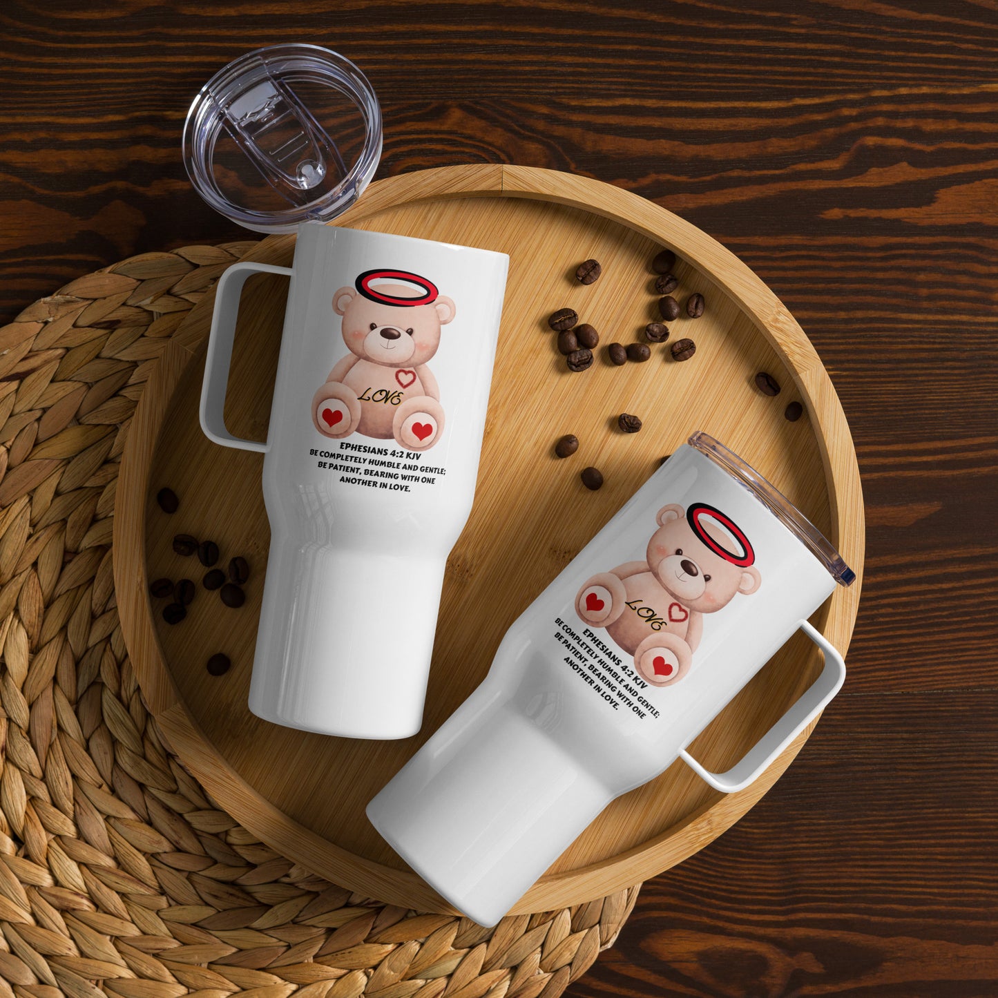 Travel mug with a handle-LOVE BEAR