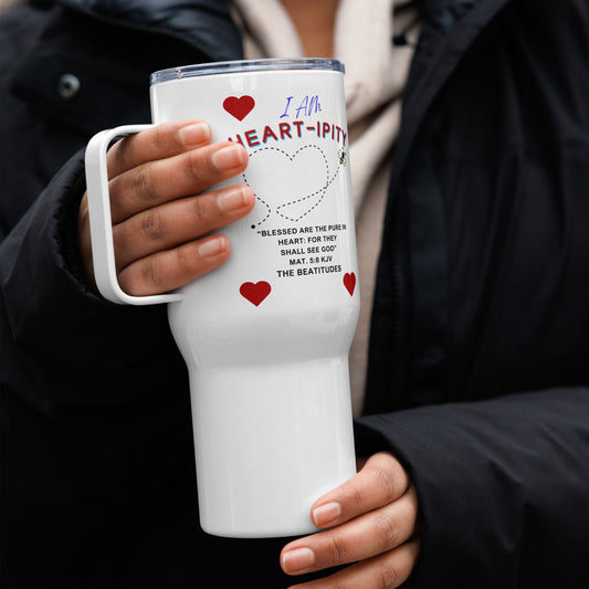 Travel mug with a handle-"Heart-ipity" Color
