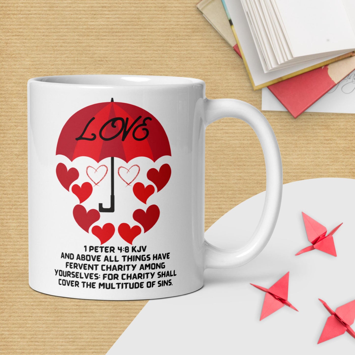 White glossy mug-LOVE COVERS
