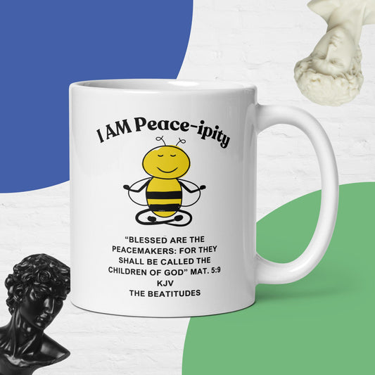 "I AM Peace-ipity" Coffee Mug B/W