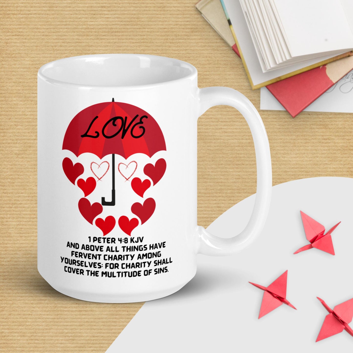 White glossy mug-LOVE COVERS