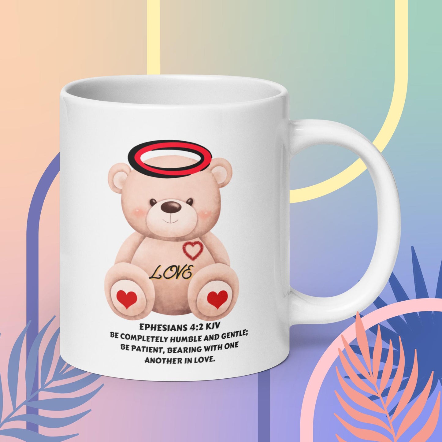 White glossy mug-LOVE BEAR
