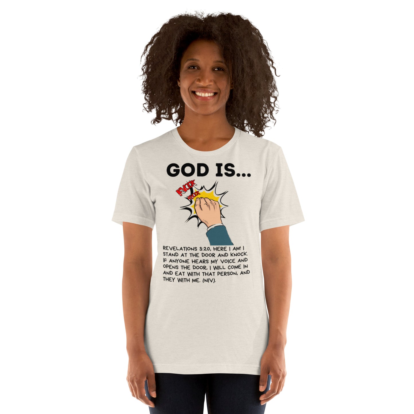 God is knocking Unisex t-shirt