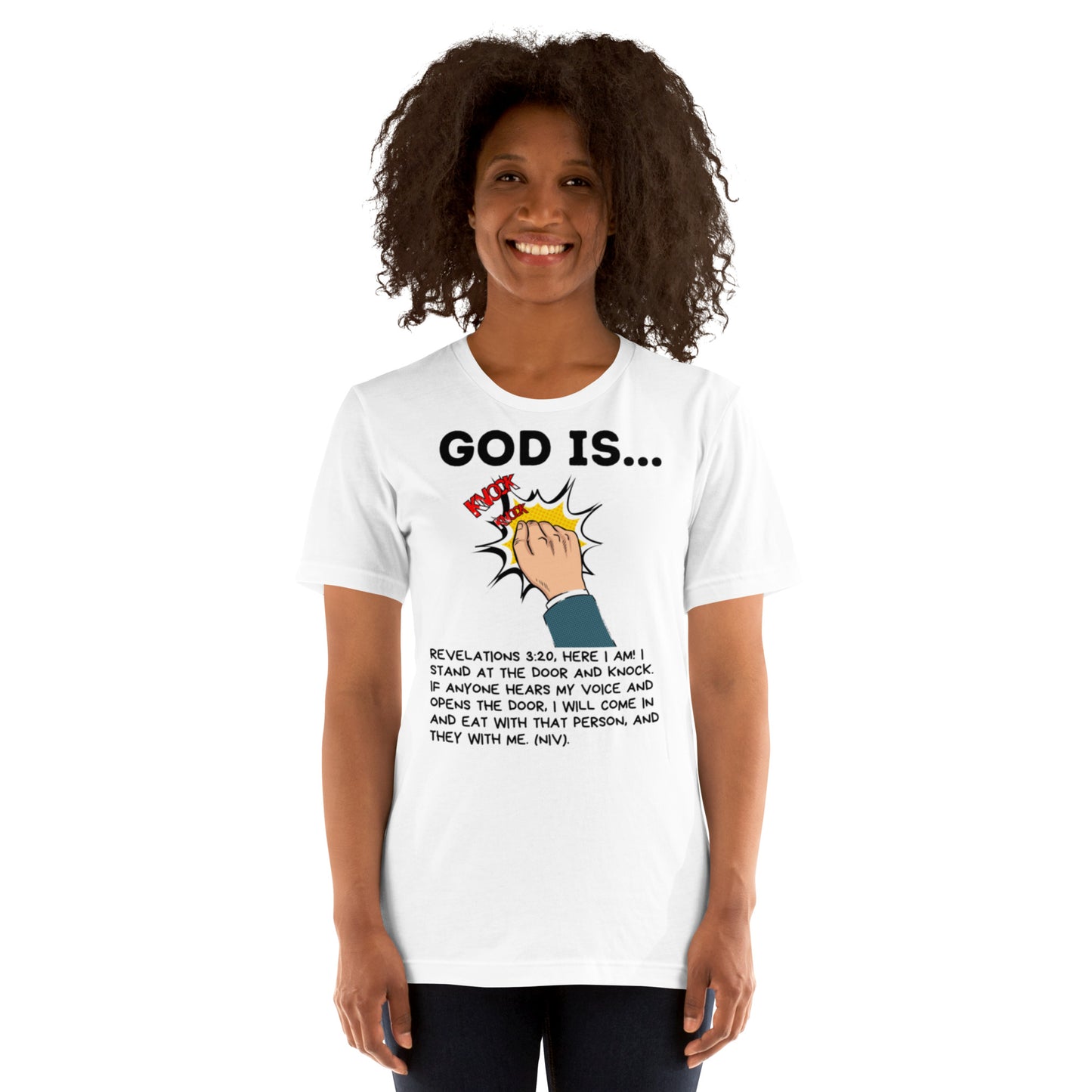 God is knocking Unisex t-shirt